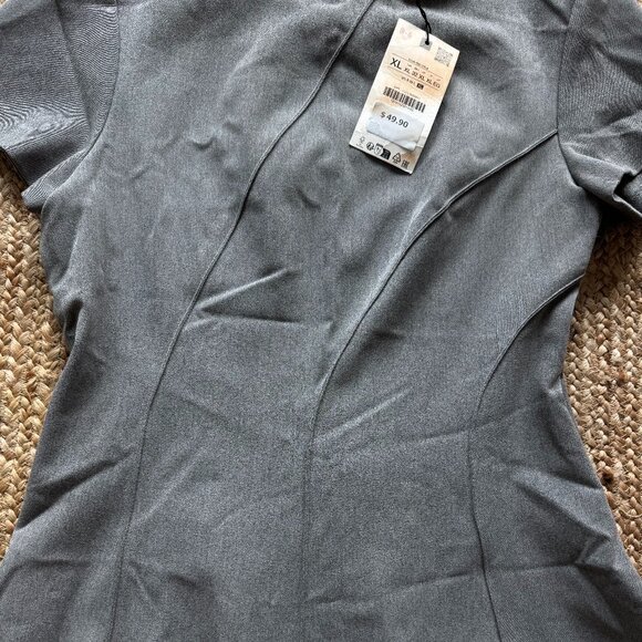 ZARA Gray Draped Midi Dress – Size XL – New With Tags (2121/023/811) 🩶 - Picture 11 of 16